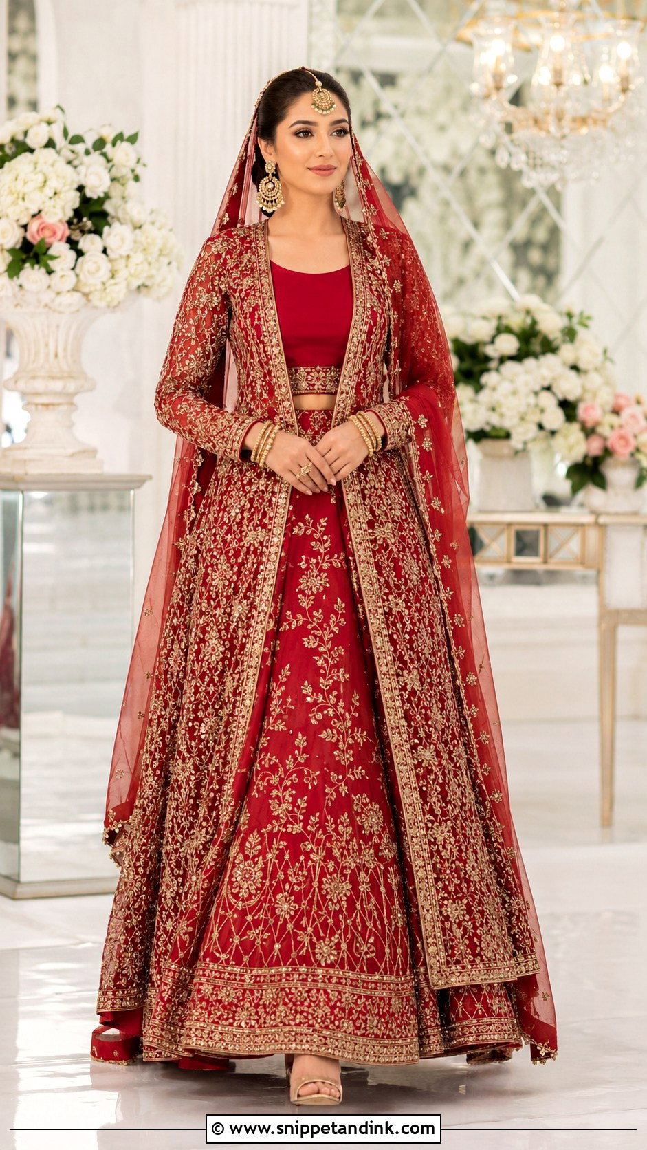 Red Jacket Lehenga Barat Dress - Snippet and Ink - 20 Barat Wedding Dress Ideas