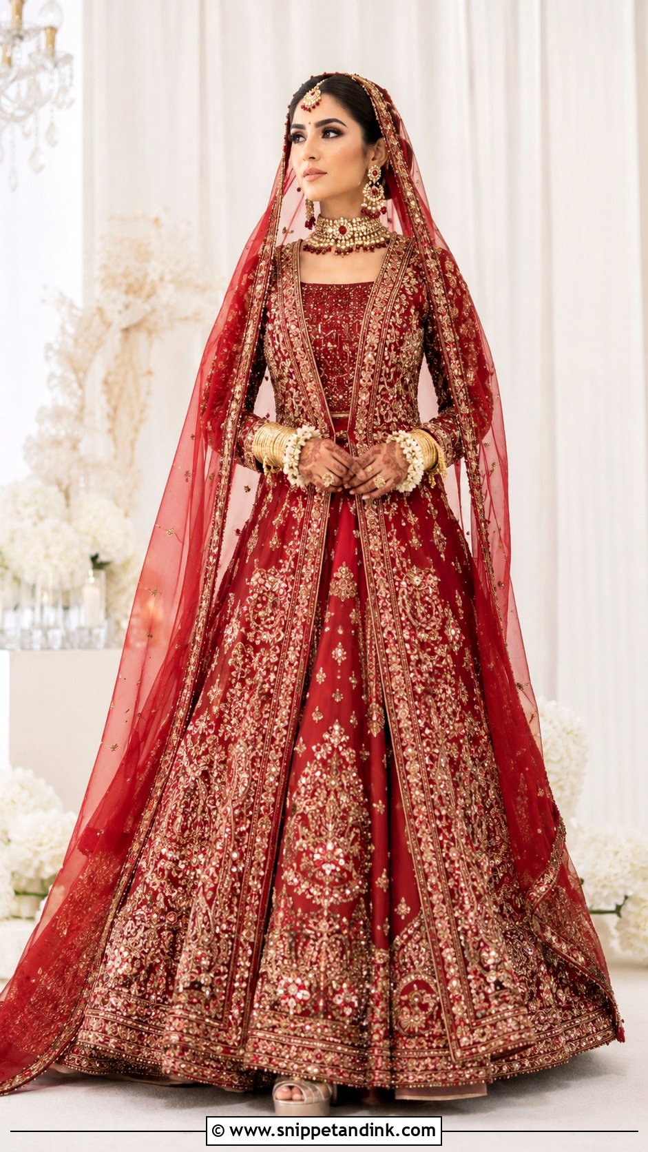 Red Jacket Lehenga Barat Dress - Snippet and Ink - 20 Barat Dress for Bride Ideas