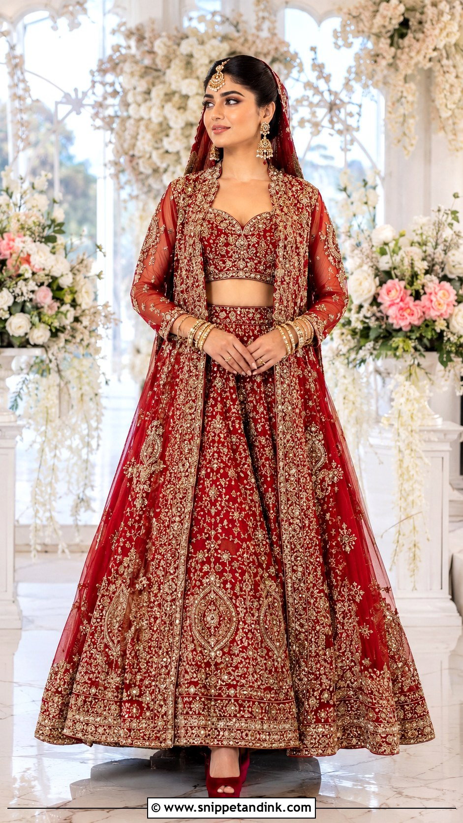 Red Jacket Lehenga Bridal Dress - Snippet and Ink - 20 Red Baraat Dress Pakistani Bridal Wear Ideas