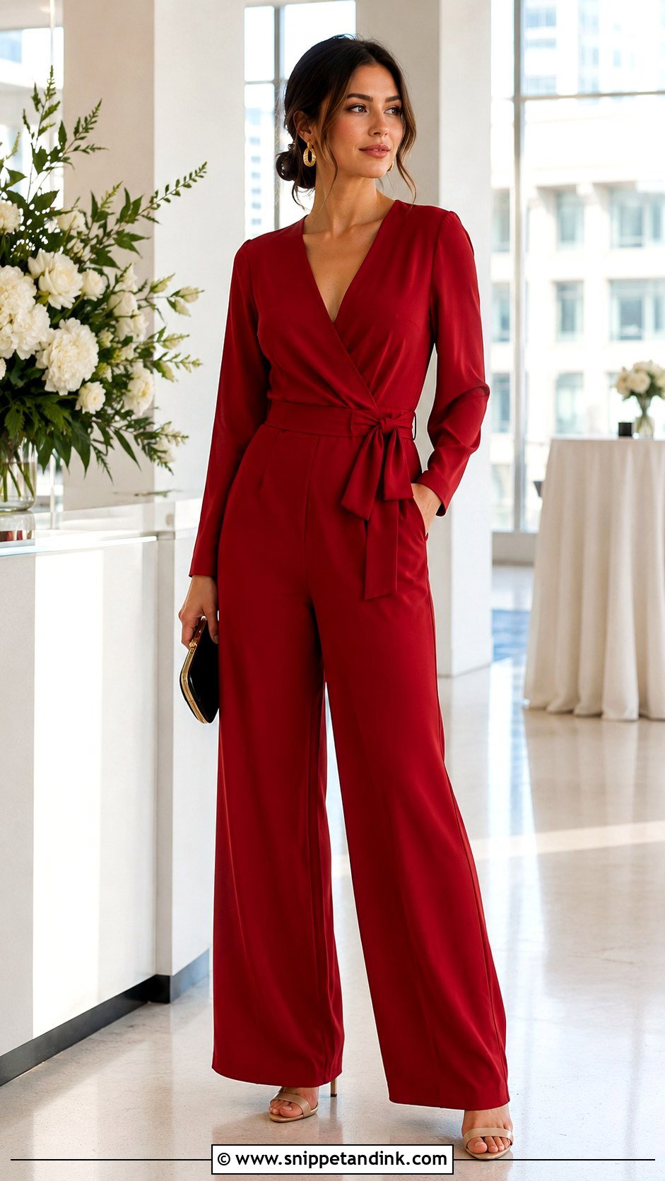 Red Jumpsuit Wedding Outfit - Snippet and Ink - 25 Classy Jumpsuit Wedding Outfits