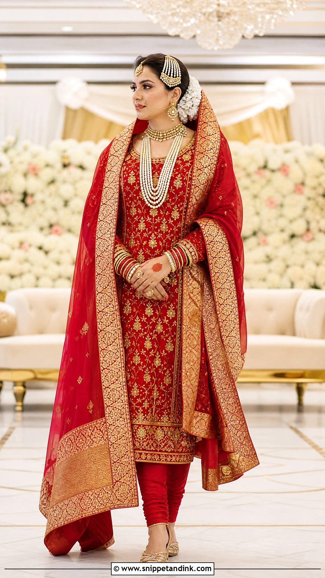 Red Khada Dupatta Hyderabadi Bride - Snippet and Ink - 20 Hyderabadi Bride Ideas
