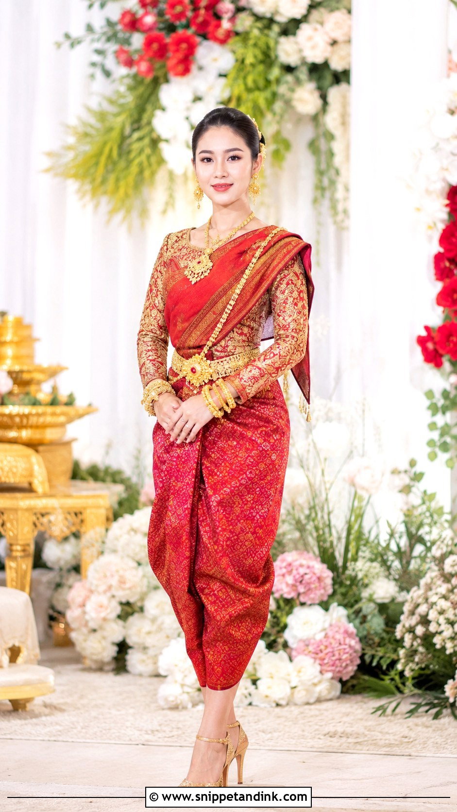 Red Khmer Wedding Dress - Snippet and Ink - 25 Khmer Wedding Dress Ideas