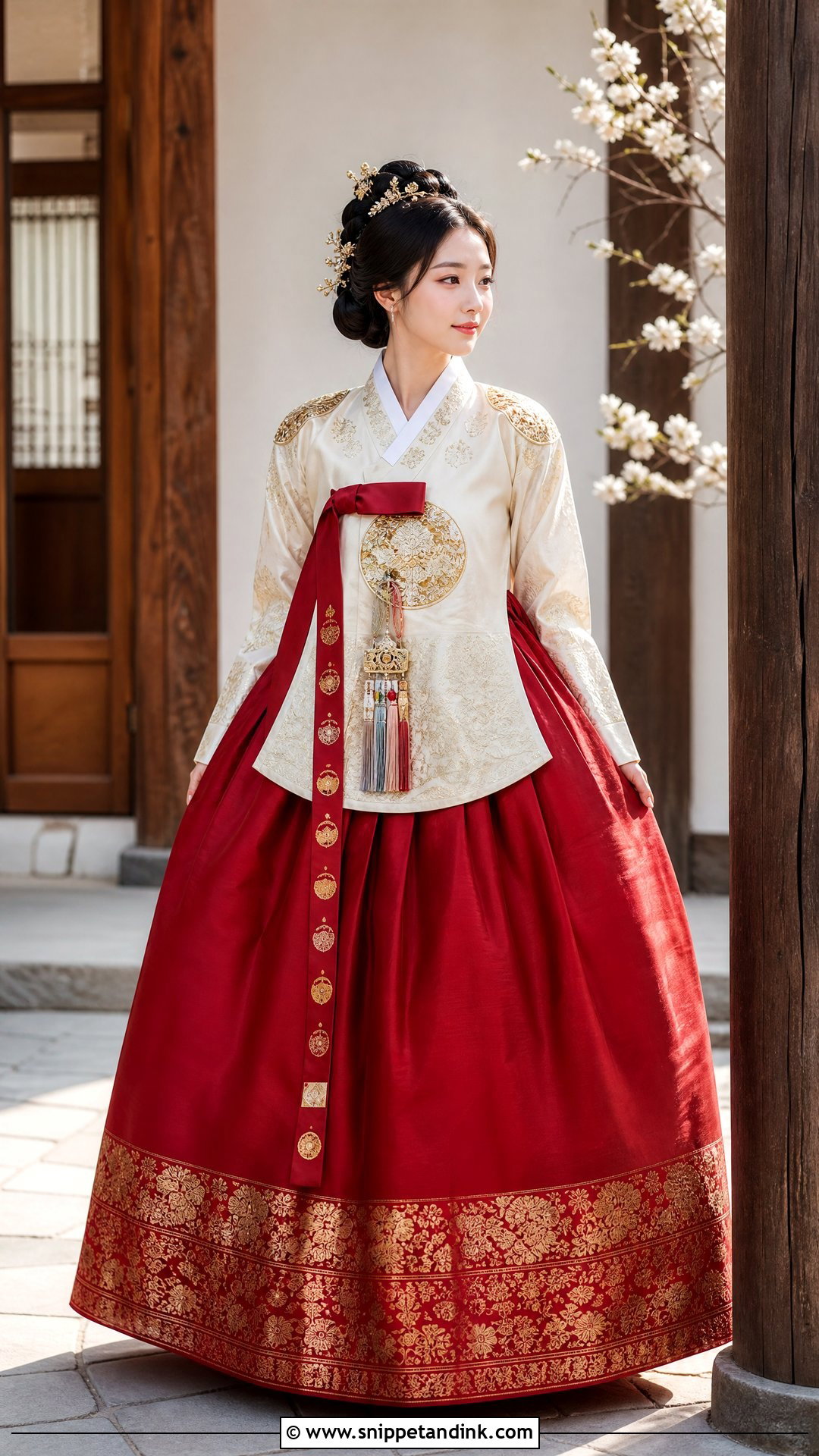 Red Korean Bridal Hanbok Dress - Snippet and Ink - 25 Korean Bride Dress Ideas