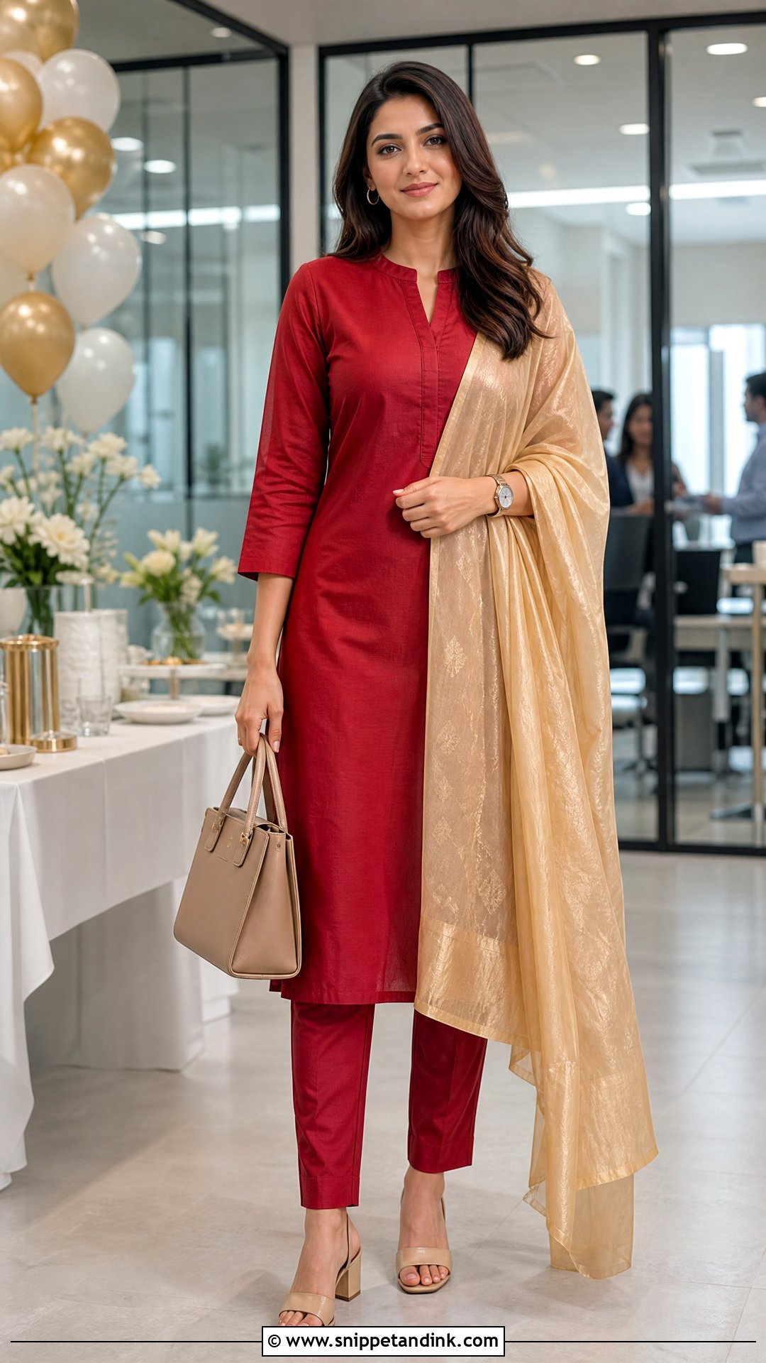Red Kurta And Pant Set Outfit - Snippet and Ink - 25 Red Indian Dress Outfit Ideas