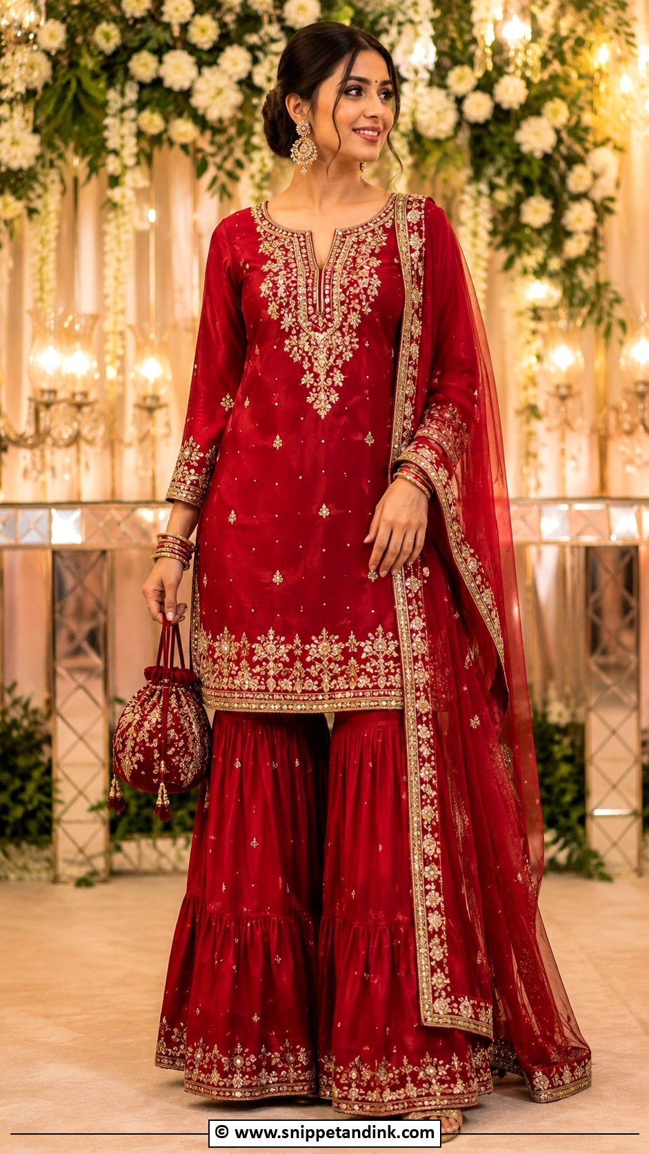 Red Kurta Set - Snippet and Ink - 25 Wedding Kurta Set for Women Ideas