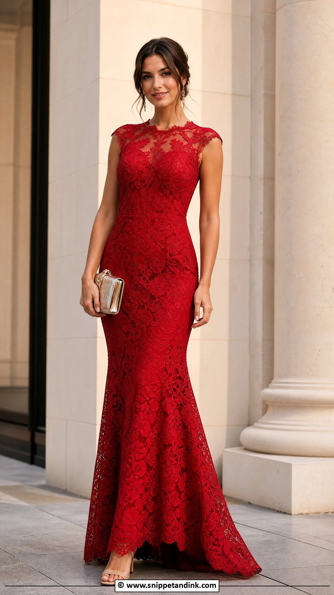 Red Lace Gown - Snippet and Ink - 35 Lace Gown Ideas