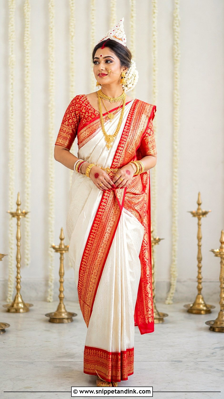 Red Lehenga Bengali Bride - Snippet and Ink - 20 Bengali Bride Ideas