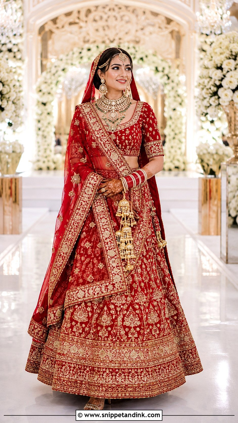 Red Lehenga Bridal Outfit - Snippet and Ink - 20 Bride Wear Ideas
