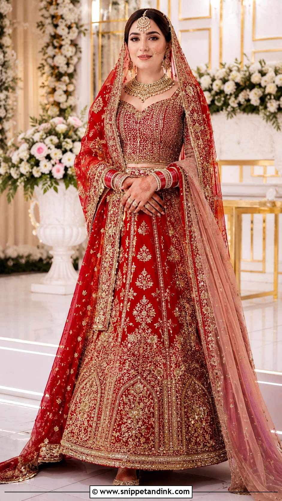 Red Lehenga Choli Barat Dress - Snippet and Ink - 20 Barat Wedding Dress Ideas