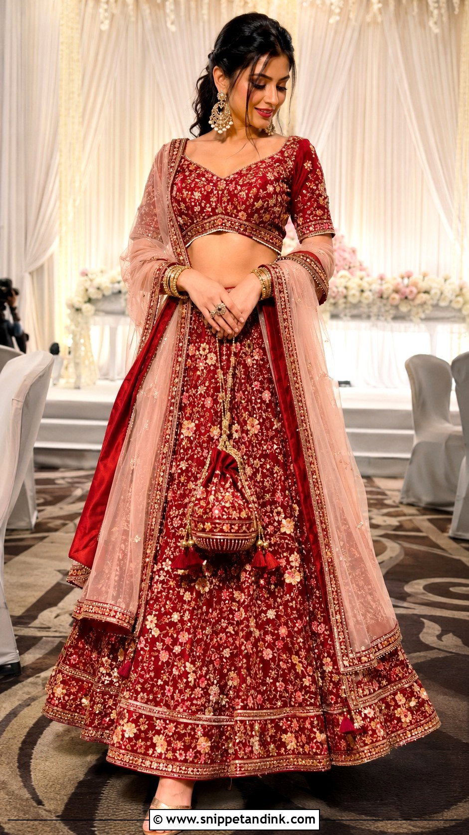 Red Lehenga For Engagement - Snippet and Ink - 30 Indian Engement Dress Ideas