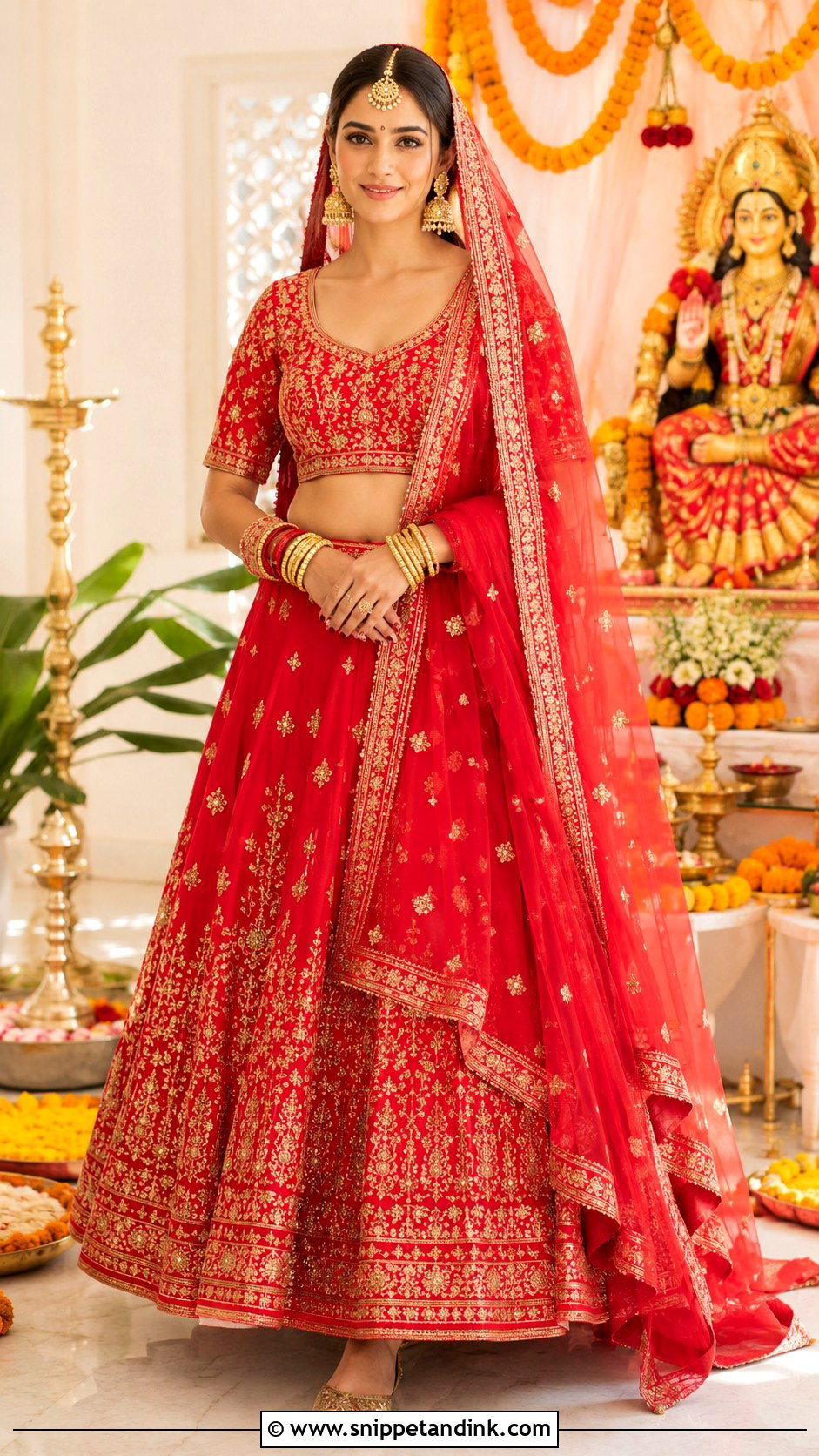Red Lehenga For Mata Pujan Bride - Snippet and Ink - 25 Mata Pujan Dress for Bride Ideas