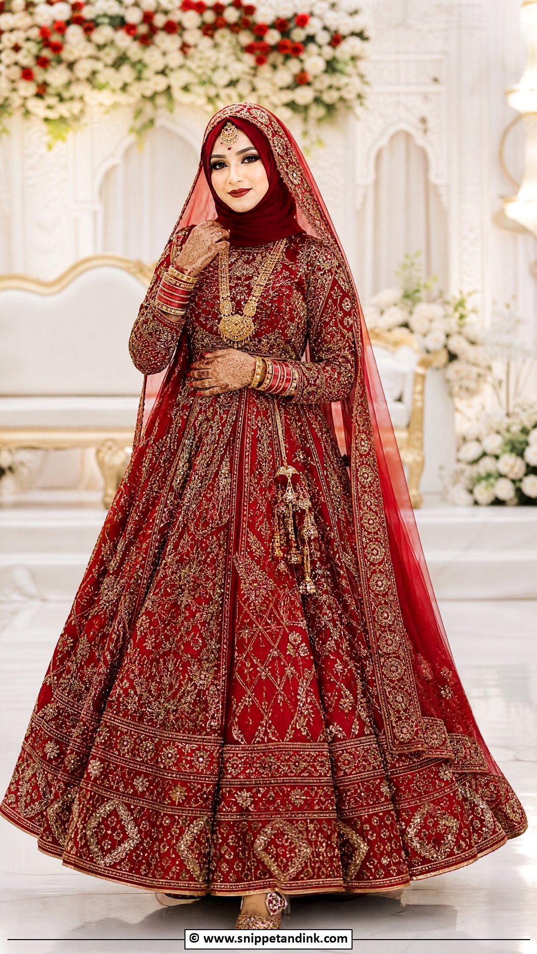 Red Lehenga Hijab Bride - Snippet and Ink - 35 Hijab Bride Ideas