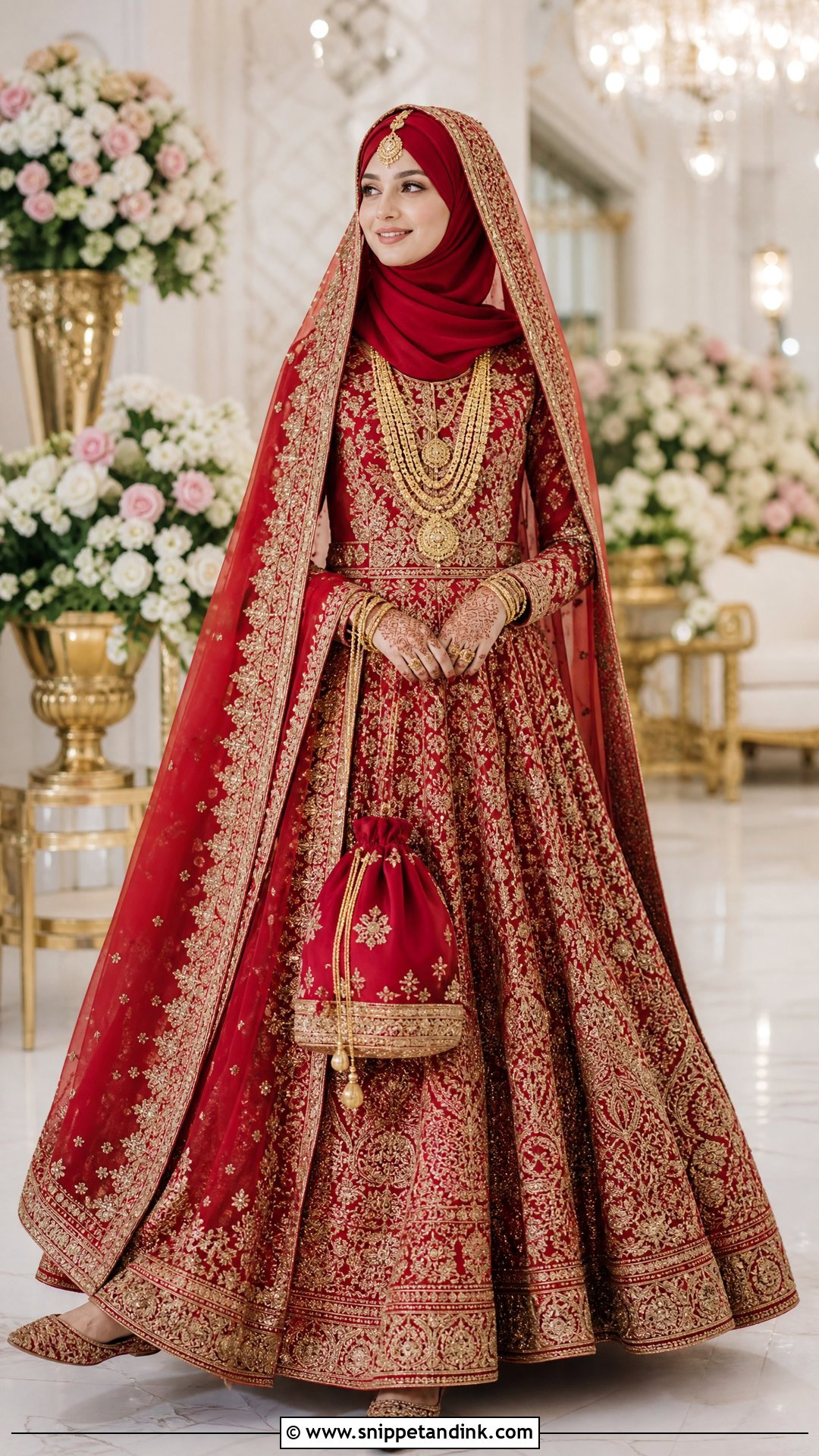 Red Lehenga Hijabi Pakistani Bride - Snippet and Ink - 20 Hijabi Pakistani Bride Ideas