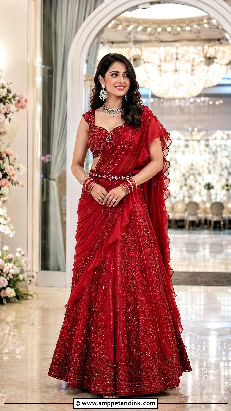 Red Lehenga Saree - Snippet and Ink - 25 Red Indian Wedding Dress Ideas