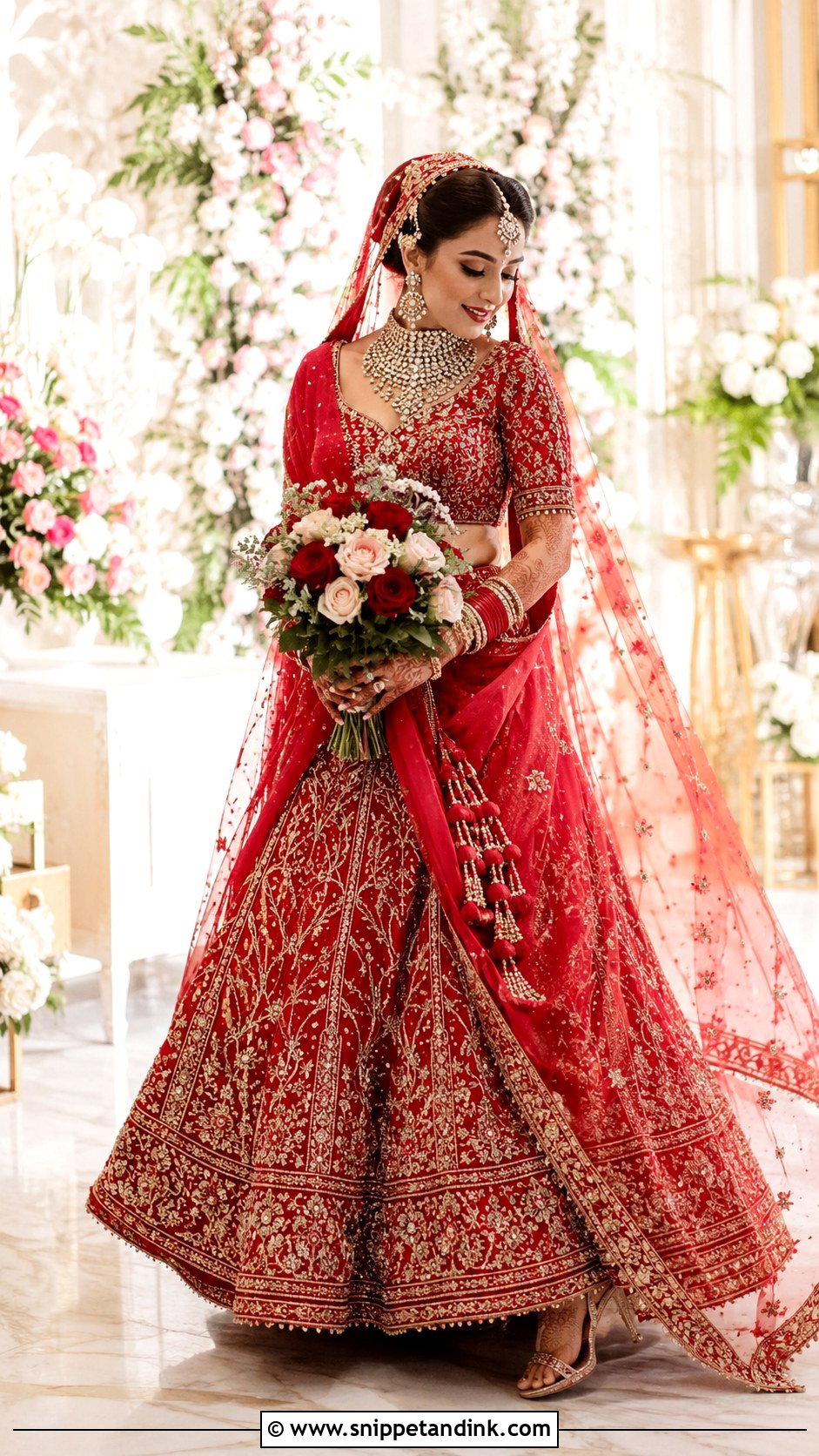 Red Lehenga Wedding Dress - Snippet and Ink - 25 Red Wedding Dress Ideas