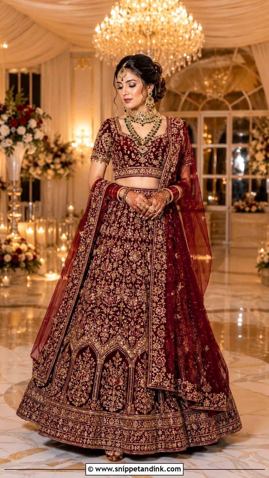 Red Maroon Lehenga - Snippet and Ink - 25 Red Indian Wedding Dress Ideas