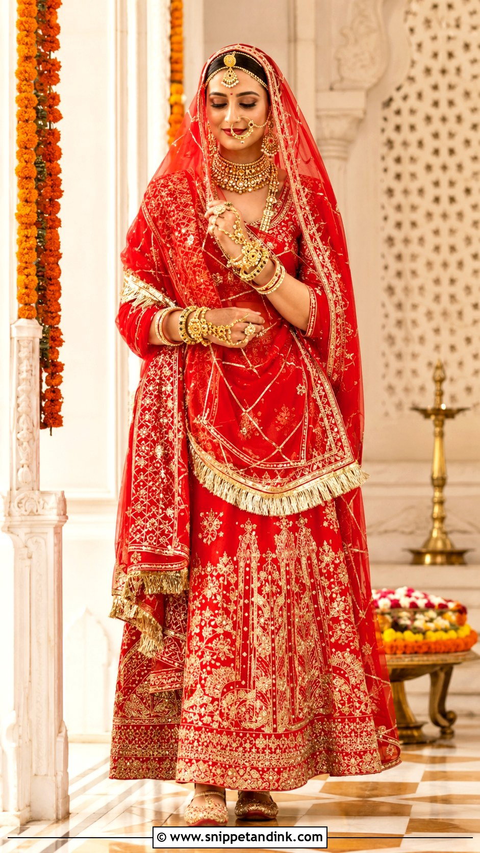 Red Marwadi Bridal Poshak - Snippet and Ink - 25 Marwadi Bride Ideas