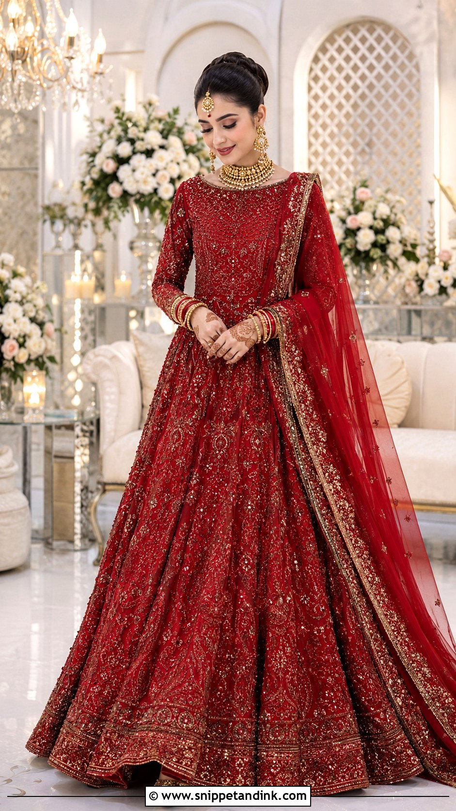 Red Maxi Baraat Dress - Snippet and Ink - 25 Baraat Dress Pakistani Bridal Wear Ideas