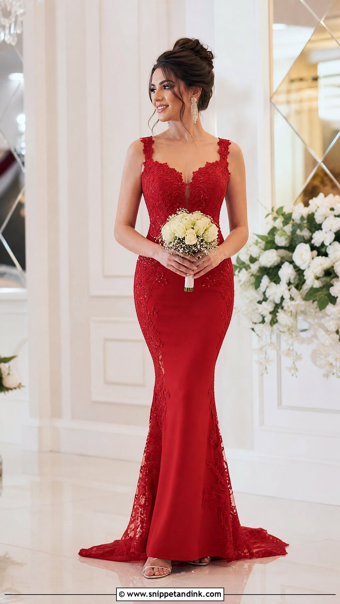Red Mermaid Bride Dress - Snippet and Ink - 25 Red Bride Dress Ideas