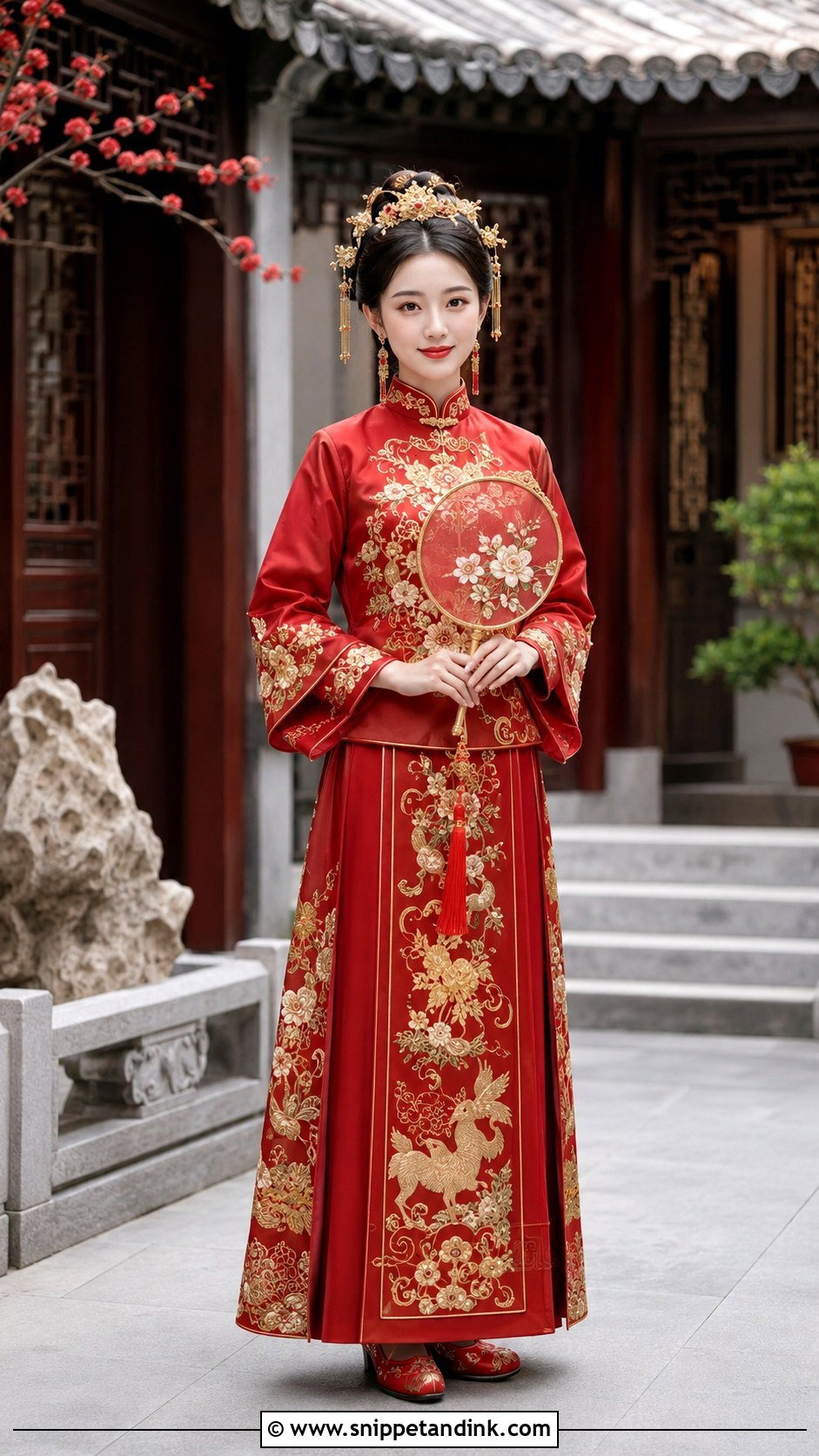 Red Ming Dynasty Hanfu Wedding Outfit - Snippet and Ink - 20 Wedding Hanfu Ideas