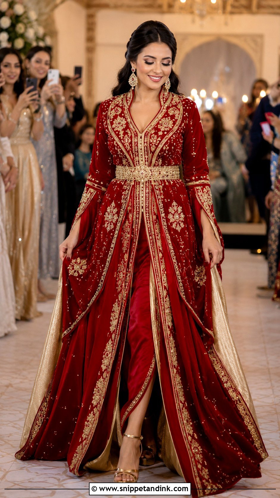 Red Moroccan Takchita Wedding Dress - Snippet and Ink - 30 Moroccan Wedding Dress Ideas