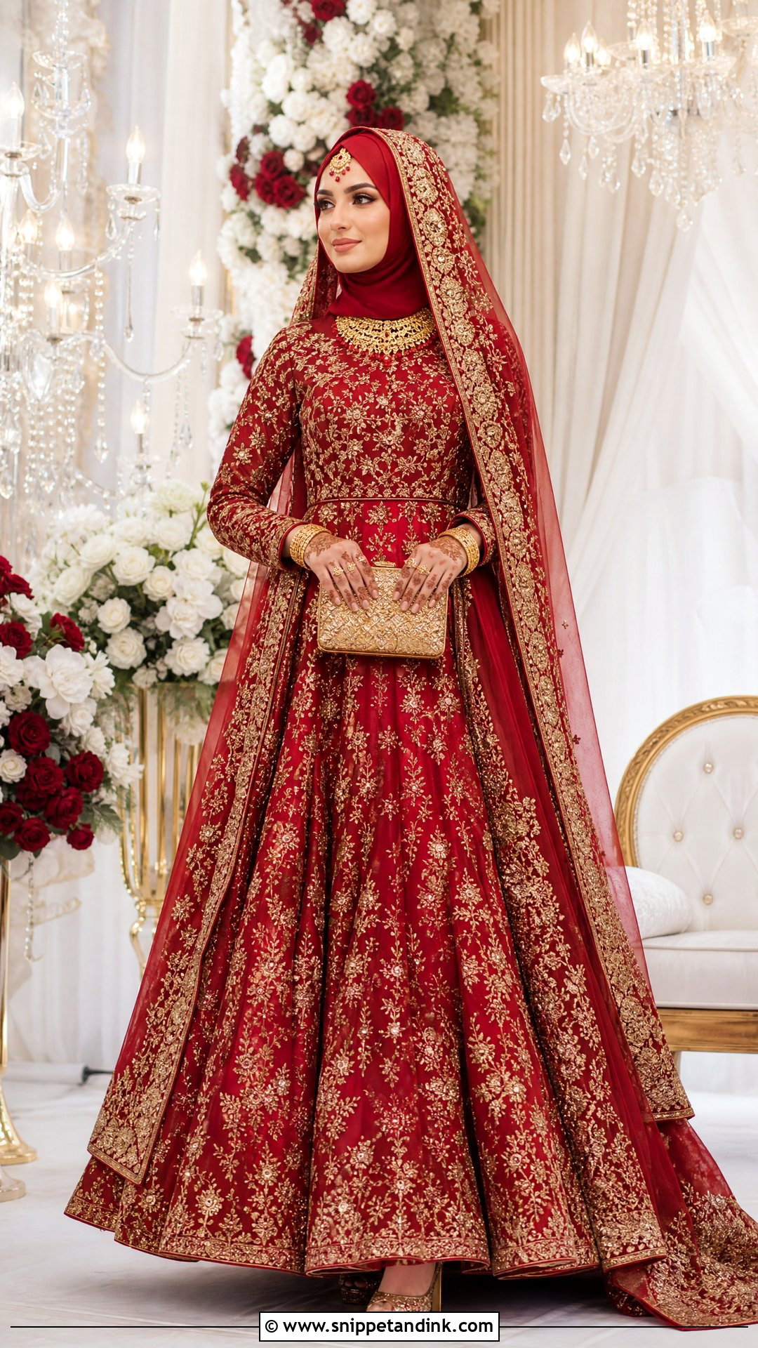Red Muslim Bridal Dress With Hijab - Snippet and Ink - 25 Muslim Wedding Dress Hijab Bride Ideas