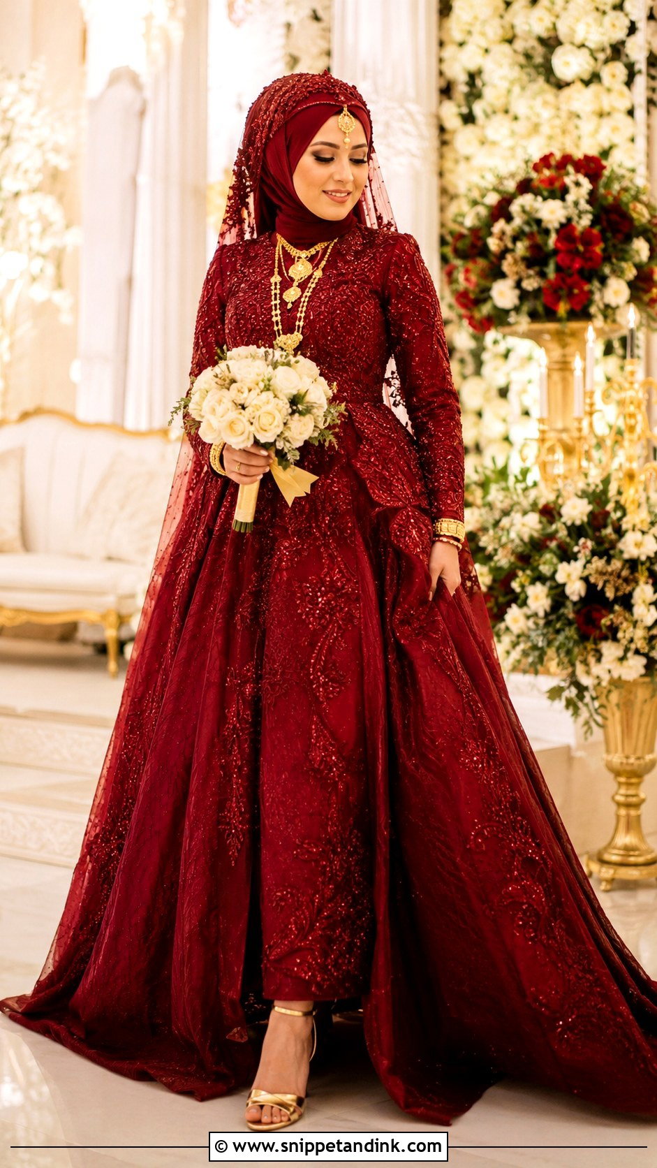 Red Muslim Wedding Dress - Snippet and Ink - 30 Muslim Wedding Dress Ideas