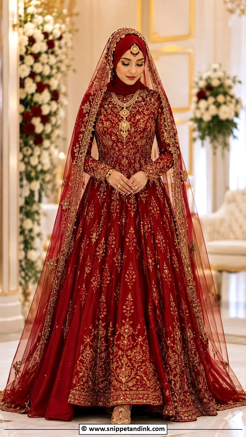 Red Muslim Wedding Gown - Snippet and Ink - 30 Muslim Wedding Gown Ideas