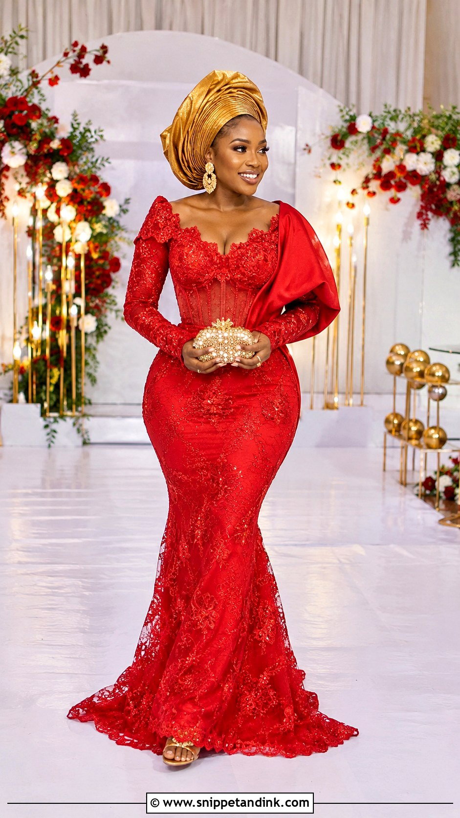 Red Nigerian Bridal Dress - Snippet and Ink - 25 Nigeria Wedding Dress Ideas