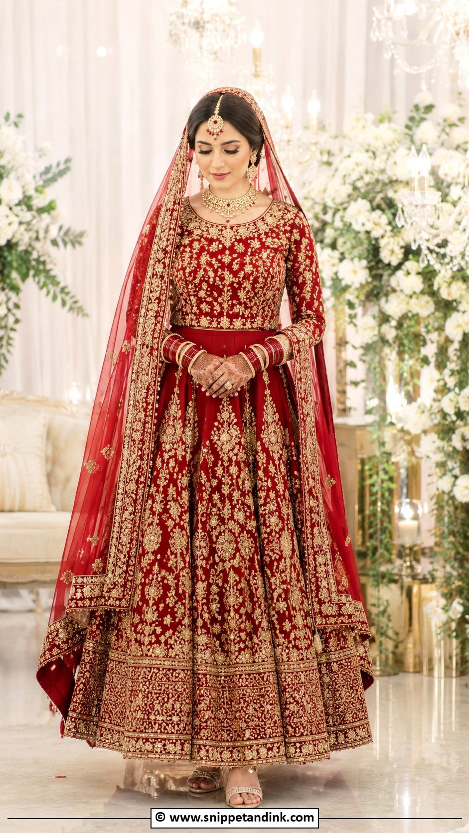 Red Nikah Bridal Lehenga Outfit - Snippet and Ink - 35 Nikah Outfit Ideas