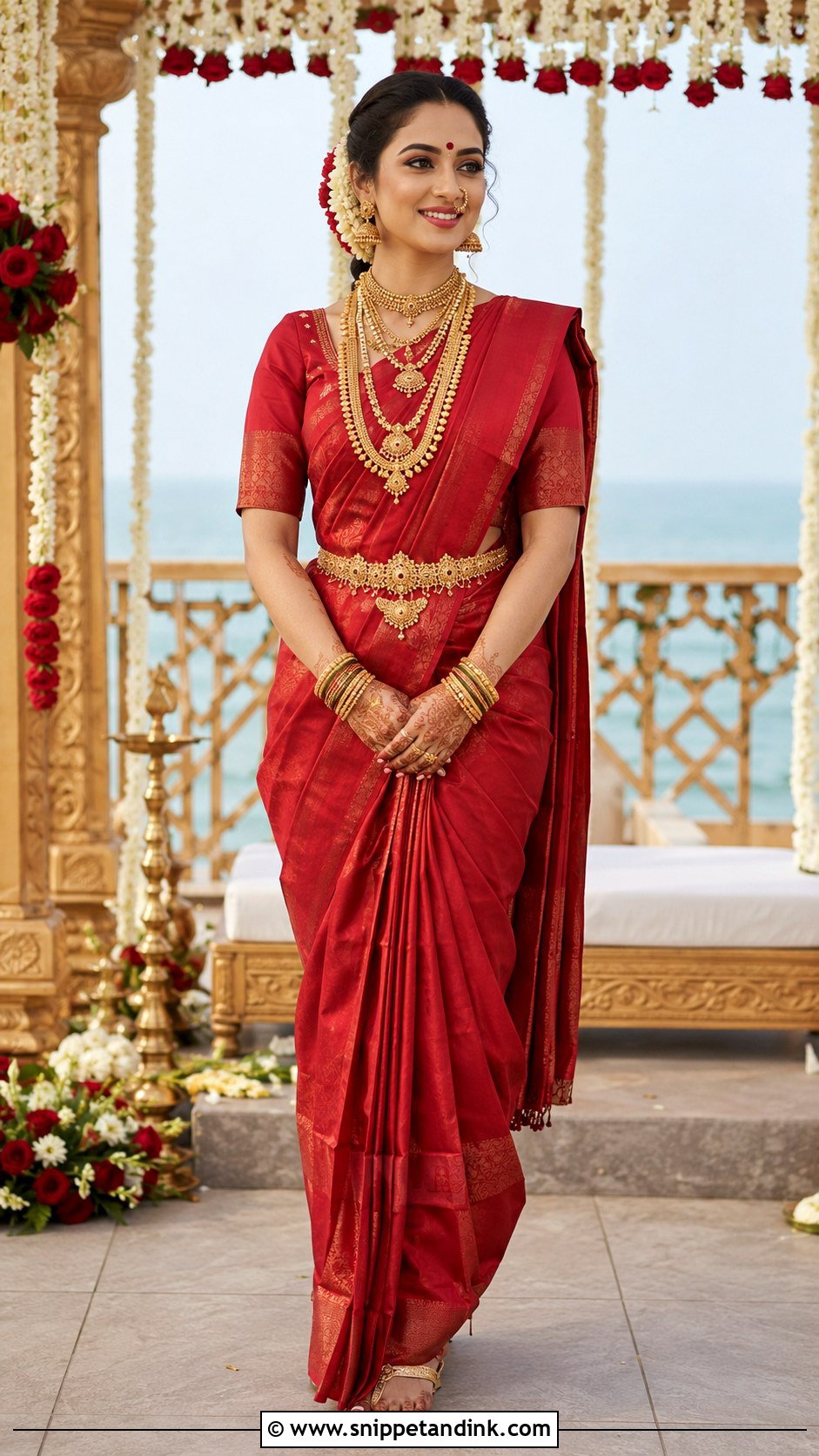 Red Nine Yard GSB Konkani Bride - Snippet and Ink - 20 Gsb Konkani Bride Ideas