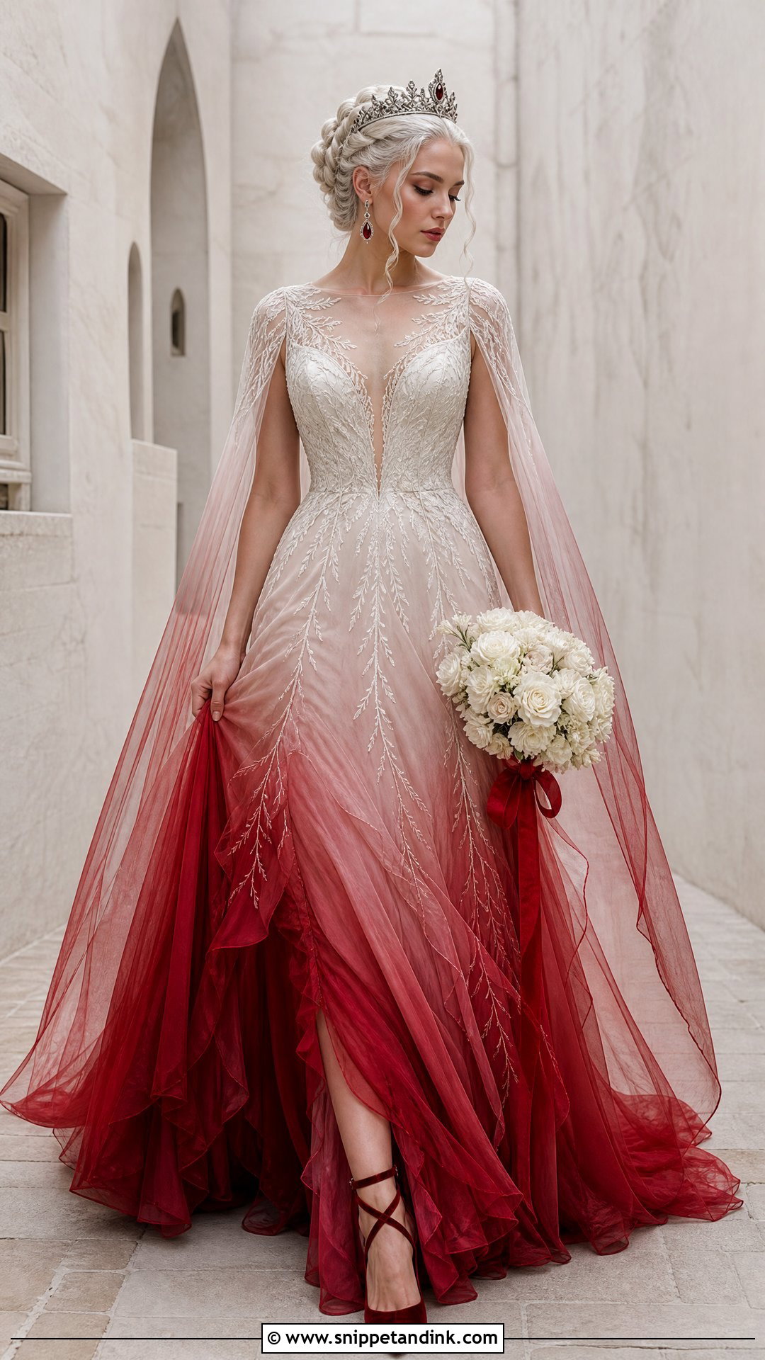 Red Ombre Targaryen Wedding Dress - Snippet and Ink - 20 Targaryen Wedding Dress Ideas