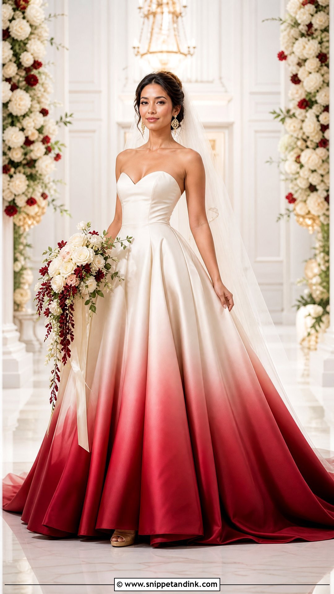 Red Ombre Wedding Dress - Snippet and Ink - 25 Ombre Wedding Dress Ideas
