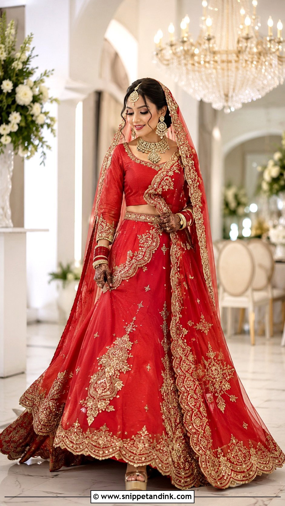 Red Organza Bridal Lehenga - Snippet and Ink - 20 Red Baraat Dress Pakistani Bridal Wear Ideas