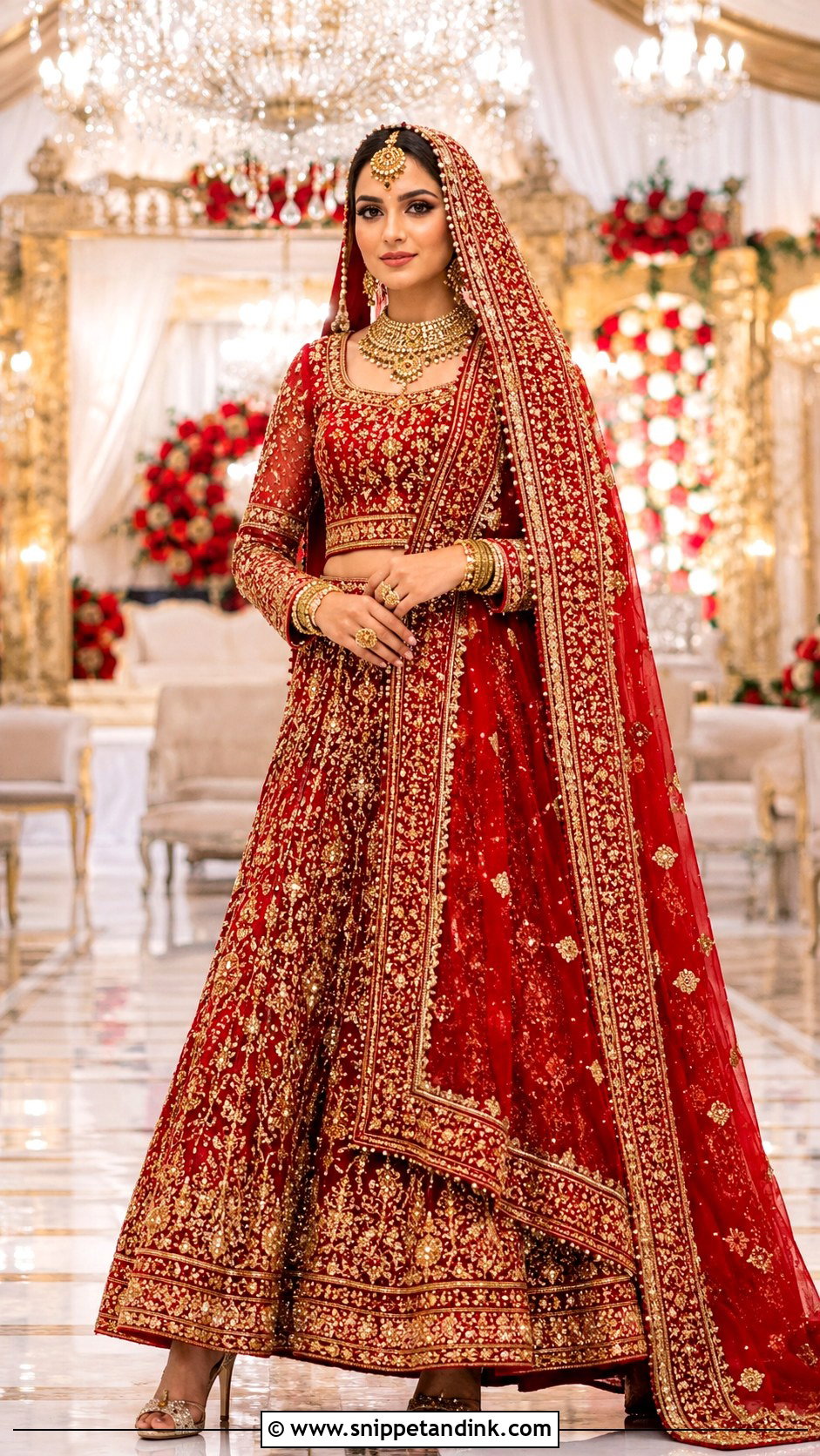 Red Pakistani Barat Bridal Lehenga - Snippet and Ink - 25 Pakistani Barat Brides Ideas