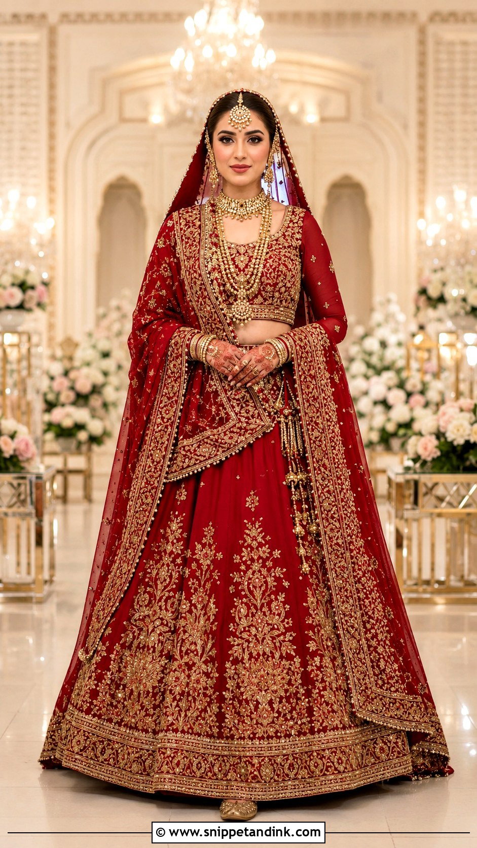 Red Pakistani Bridal Barat Lehenga - Snippet and Ink - 20 Pakistani Bridal Barat Dresses