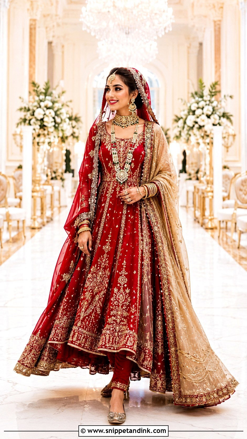 Red Pakistani Bridal Barat Pishwas - Snippet and Ink - 20 Pakistani Bridal Barat Dresses