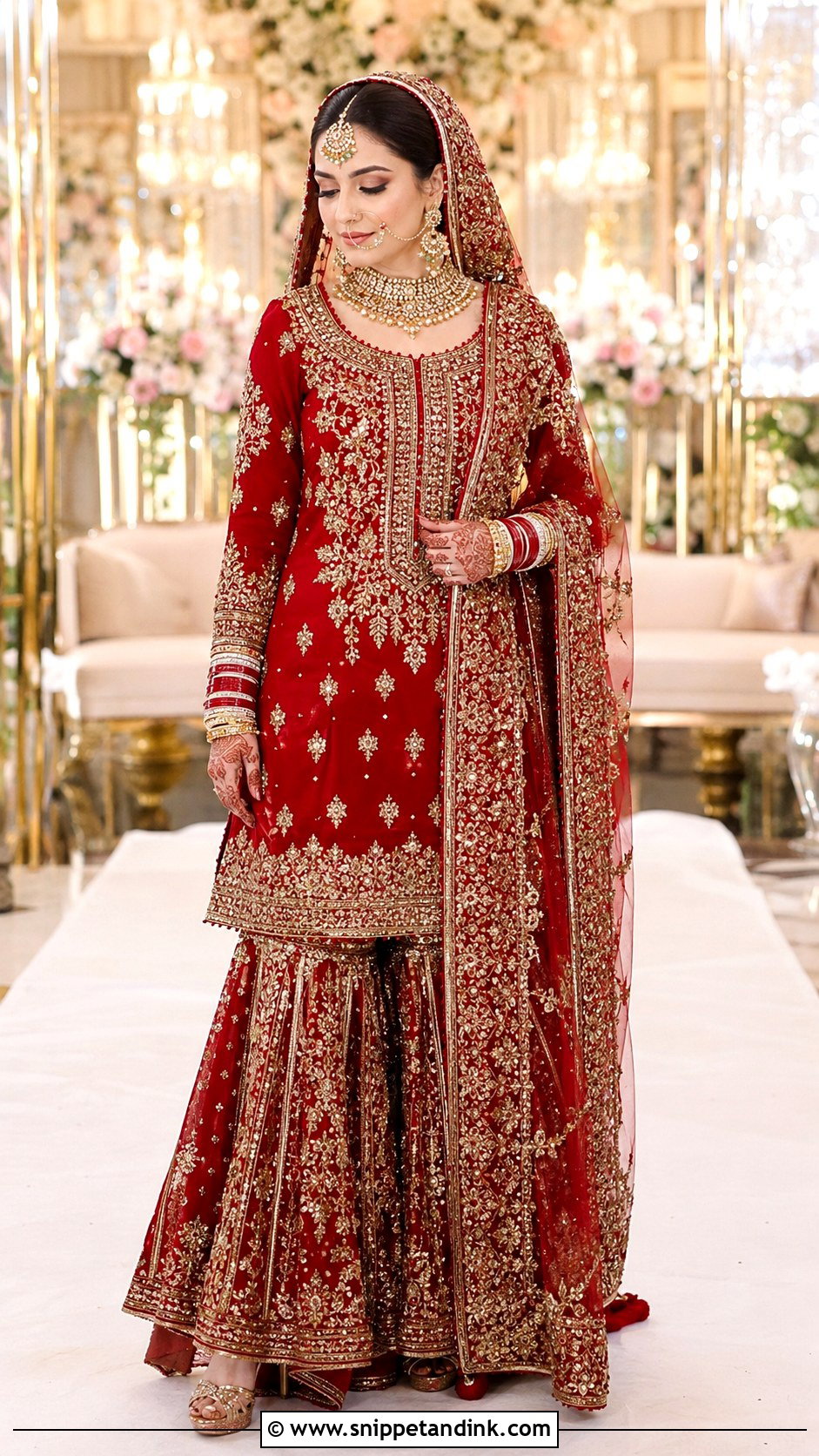 Red Pakistani Bridal Garara Dress - Snippet and Ink - 25 Garara Dress Pakistani Bridal Ideas