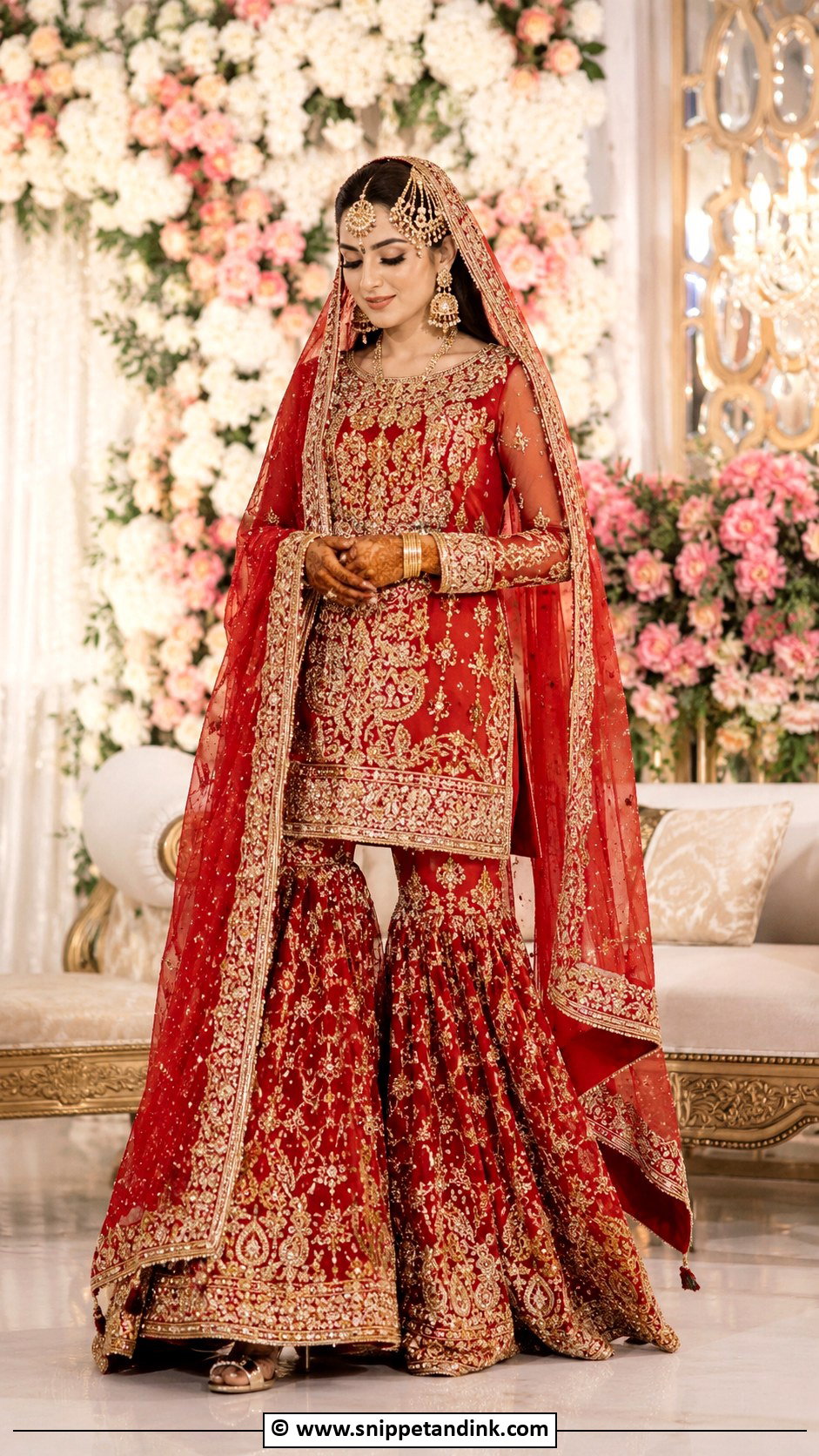 Red Pakistani Bridal Gharara - Snippet and Ink - 30 Pakistani Bridal Dresses