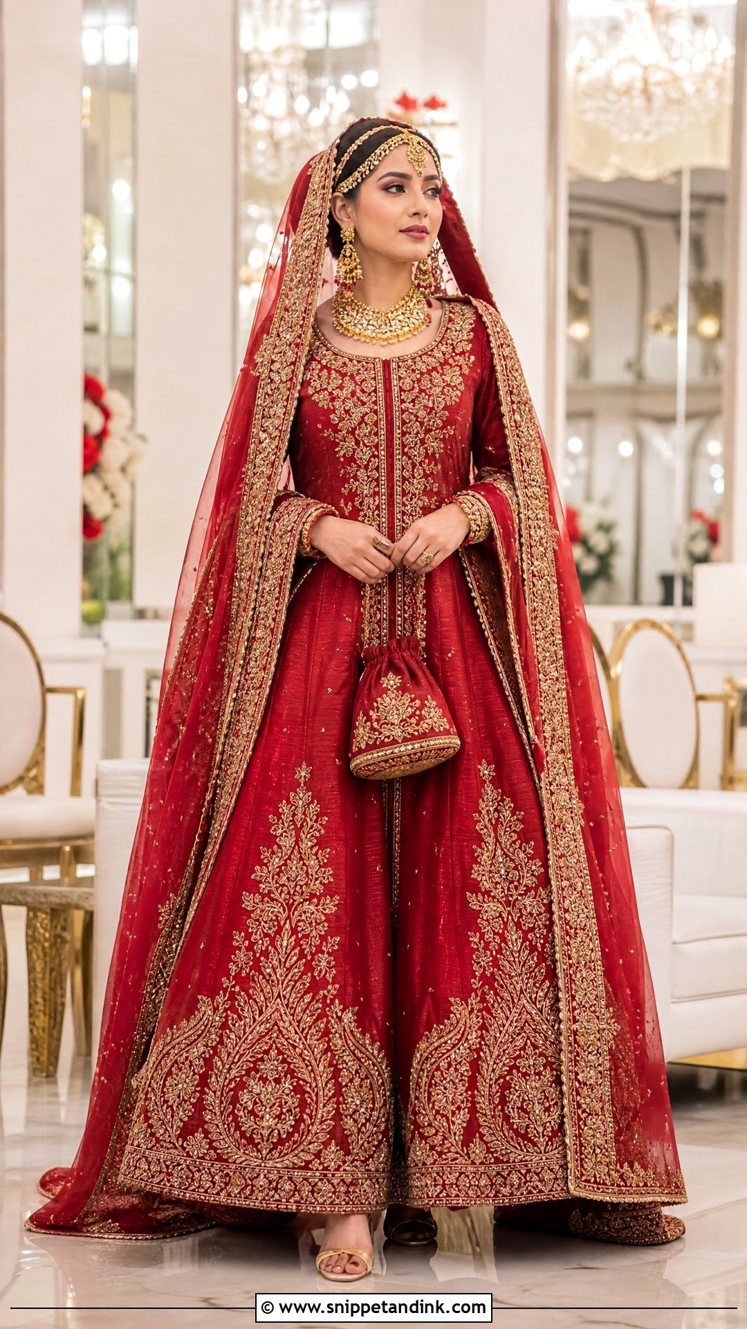 Red Pakistani Bridal Gown - Snippet and Ink - 20 Pakistani Bridal Gowns