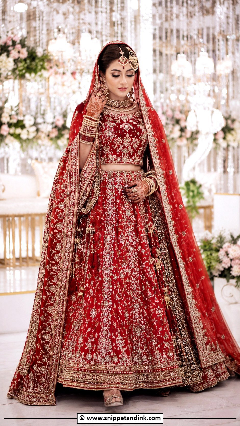 Red Pakistani Bridal Lehenga - Snippet and Ink - 30 Pakistani Bridal Dresses
