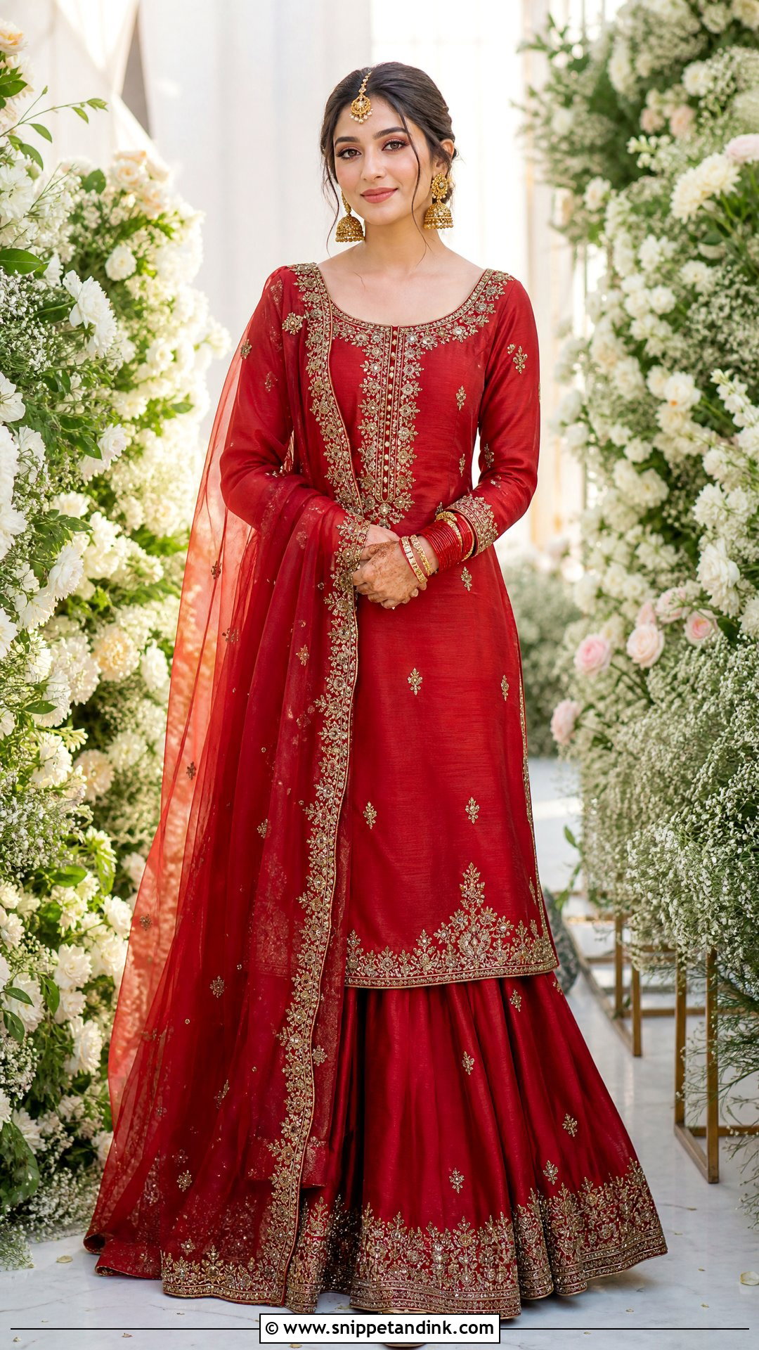 Red Pakistani Bridal Lehenga - Snippet and Ink - 20 Simple Pakistani Bridal Dresses
