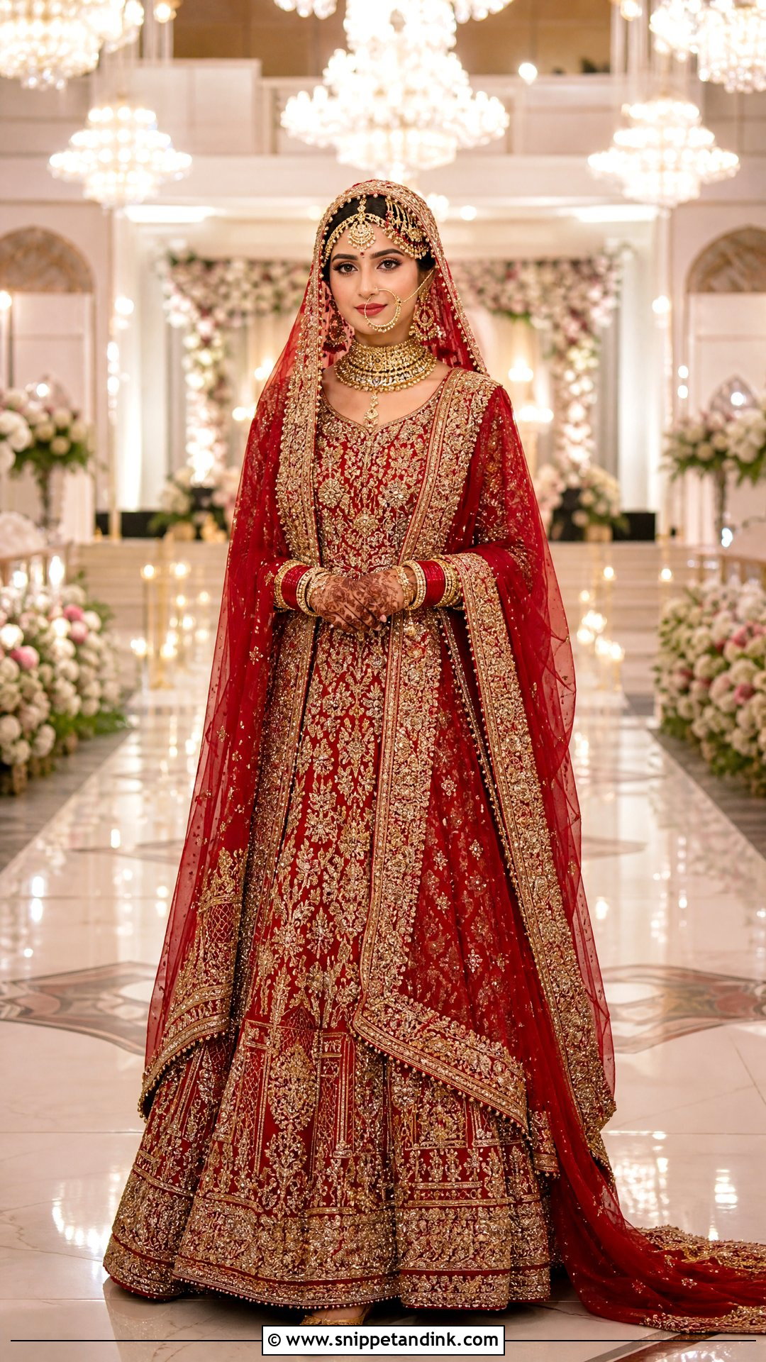 Red Pakistani Bridal Lehenga - Snippet and Ink - 20 Pakistani Bridal Wedding Dresses