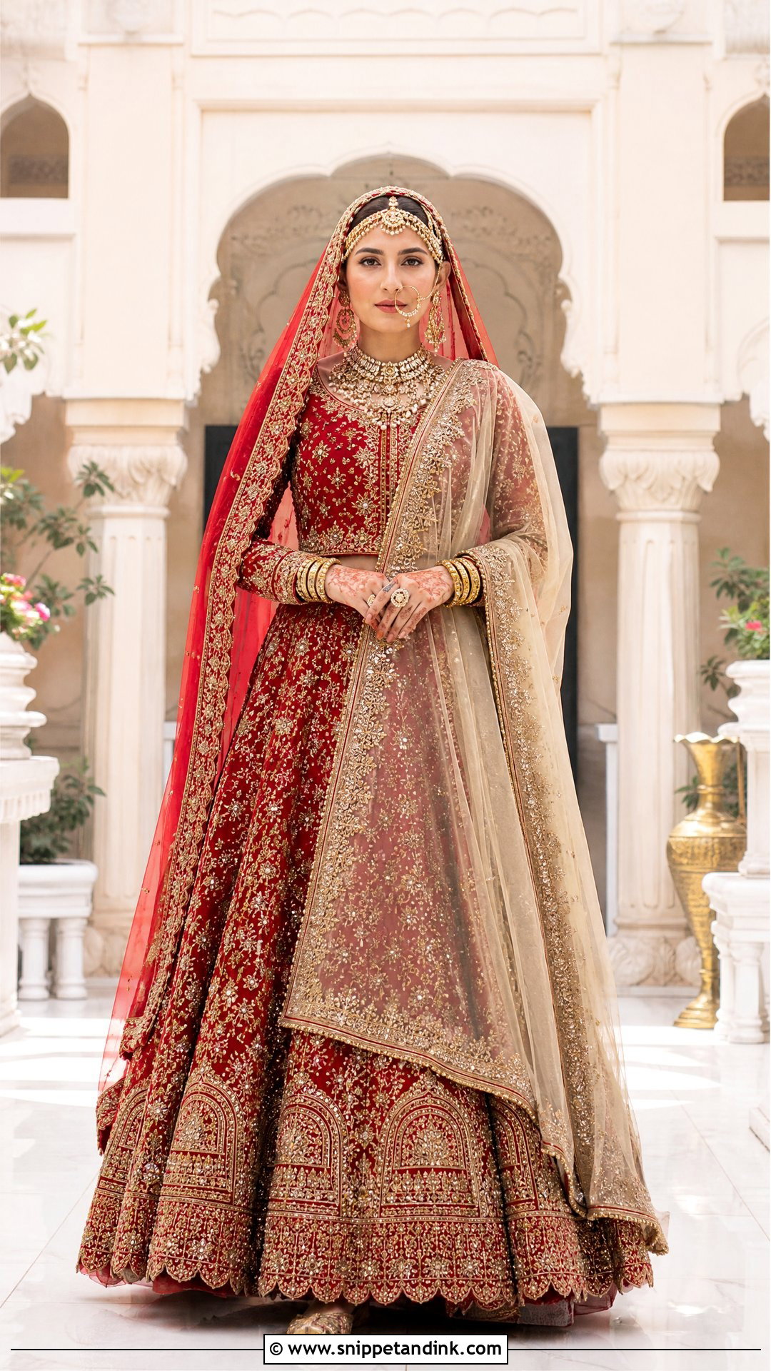Red Pakistani Bridal Lehenga - Snippet and Ink - 20 Pakistani Bride Dresses