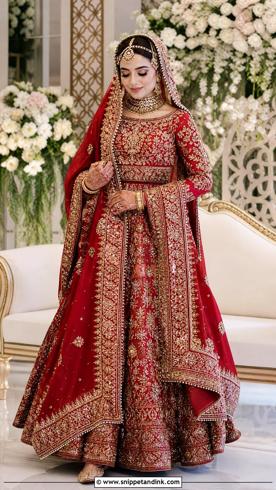 Red Pakistani Bridal Lehenga - Snippet and Ink - 20 Pakistani Dulhan Wedding Bride Dress Ideas