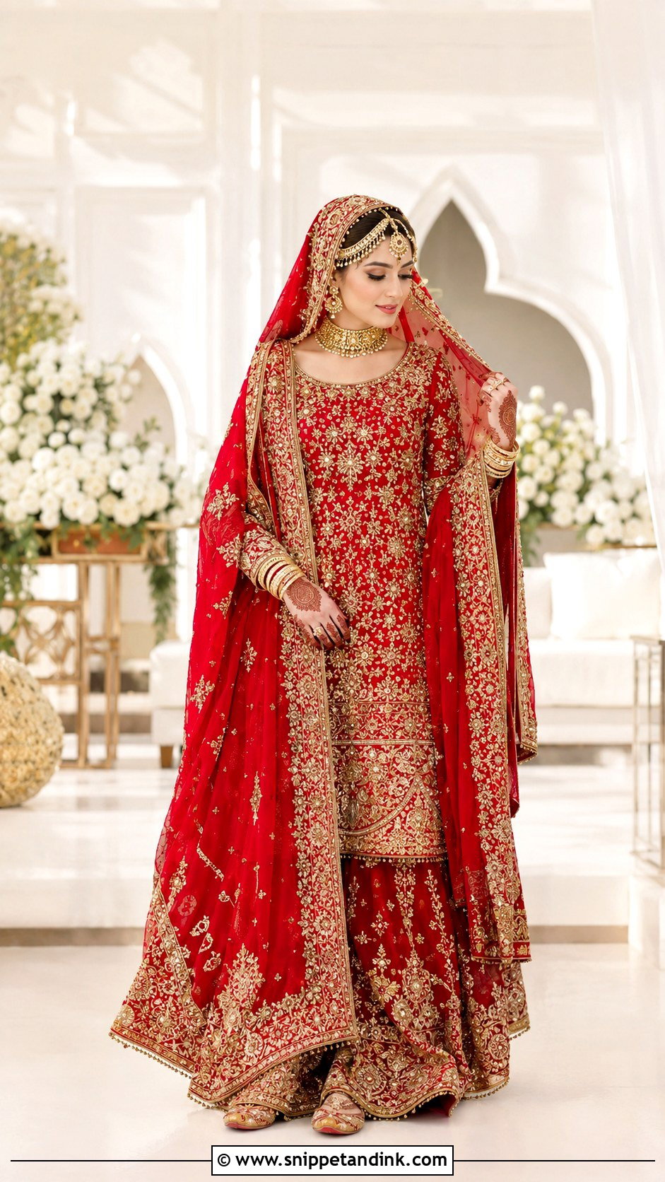 Red Pakistani Bridal Lehenga - Snippet and Ink - 25 Pakistani Bride Dress Ideas
