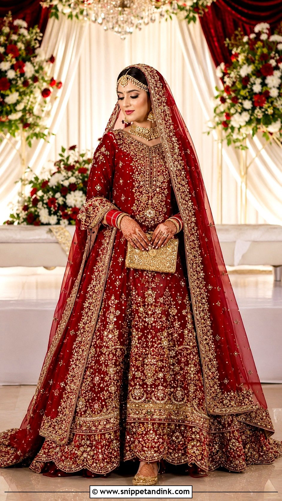 Red Pakistani Bridal Lehenga - Snippet and Ink - 30 Pakistani Dress Design for Wedding Ideas