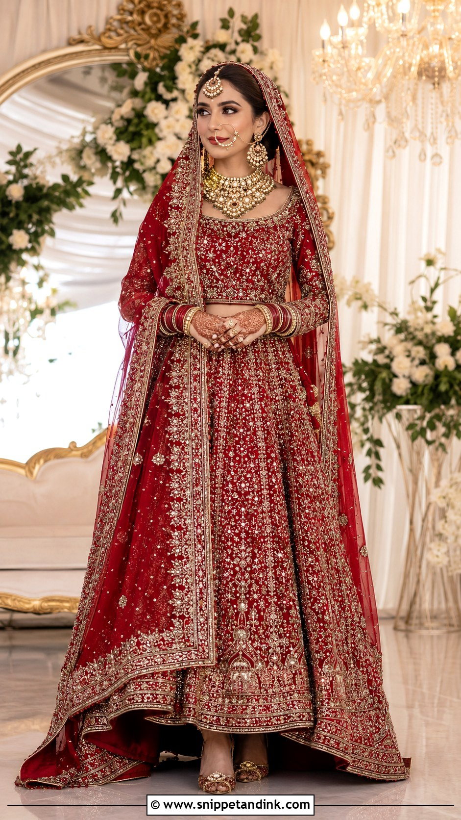 Red Pakistani Bridal Lehenga - Snippet and Ink - 30 Pakistani Brides Ideas