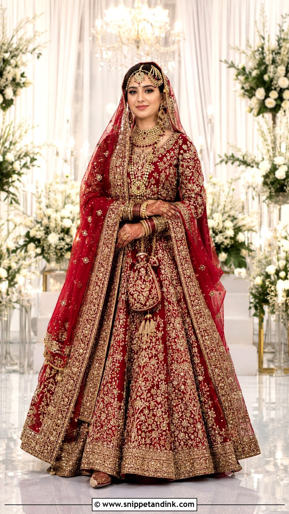 Red Pakistani Bridal Lehenga - Snippet and Ink - 20 Pakistan Bridal Dress Ideas