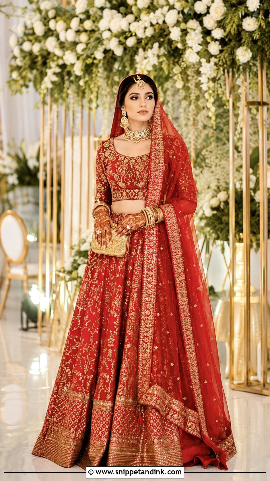 Red Pakistani Bridal Silk Lehenga - Snippet and Ink - 25 Red Pakistani Bridal Wear Ideas